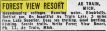Northern Nights Resort (Crists Forest View Resort) - June 1948 Ad